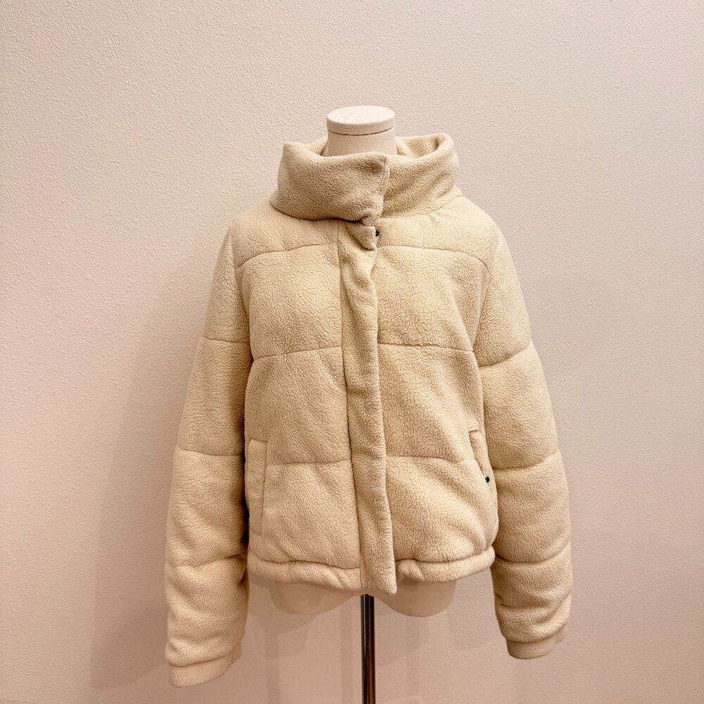 Cotton On Women's Cream Sherpa Puffer Jacket